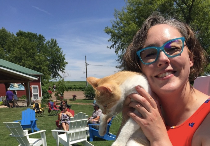 Image of Sarah at the farm