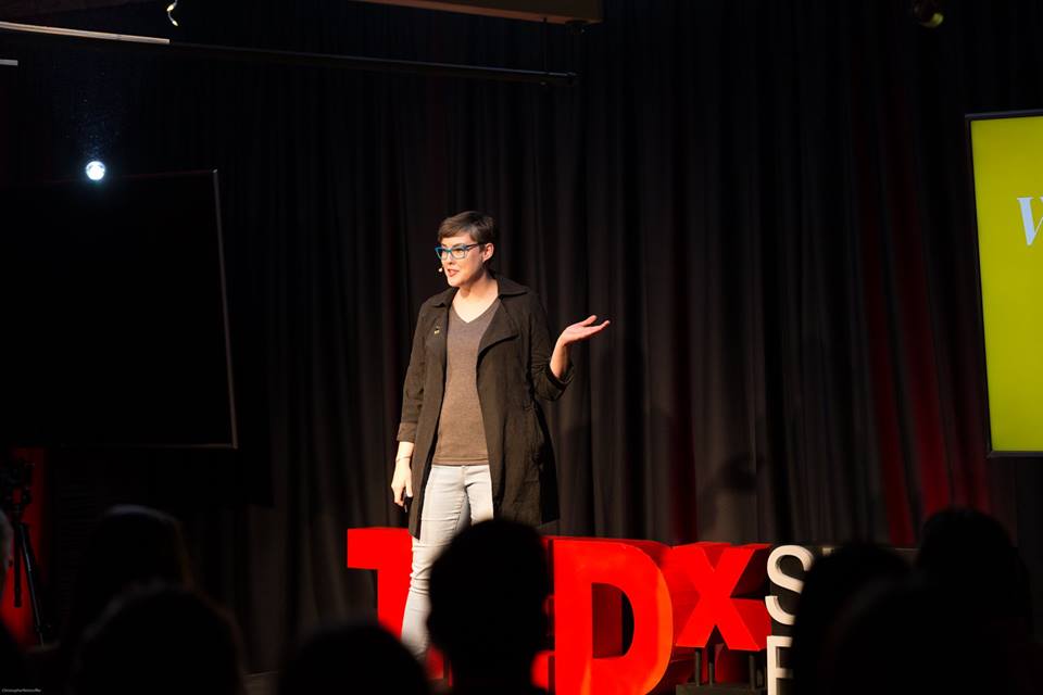 Sarah speaking at TEDx 2019