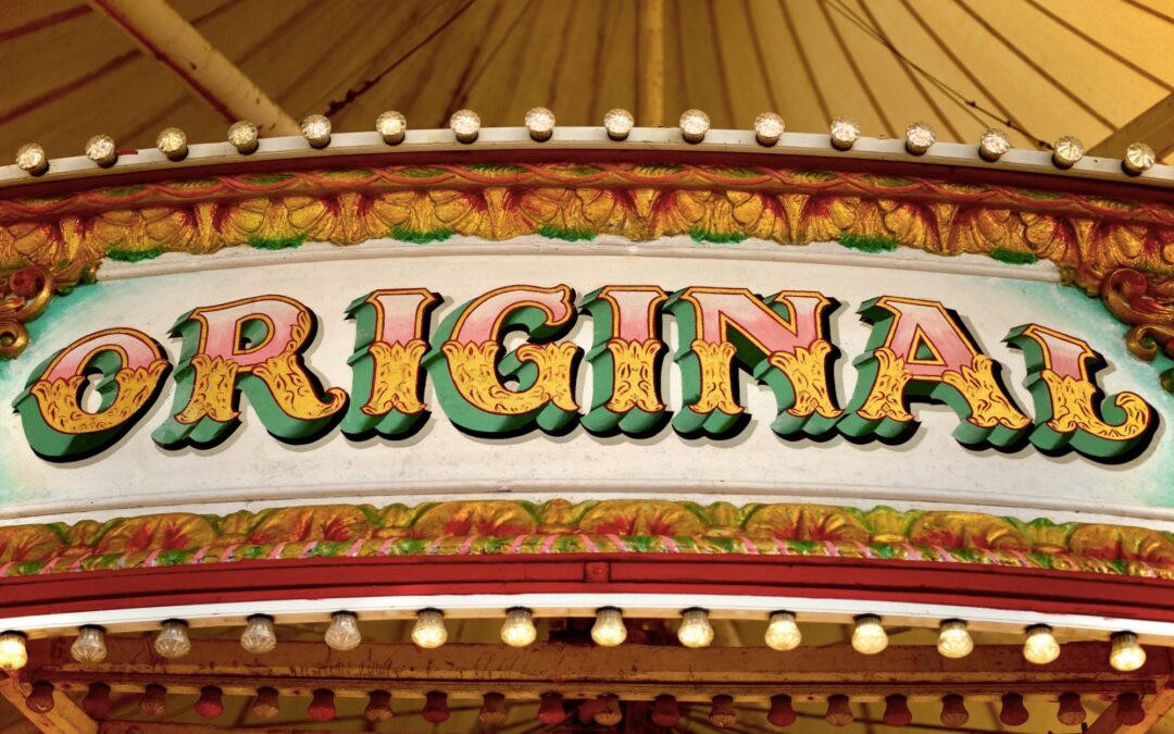 Image of carnival-type letters that spell out "ORIGINAL"