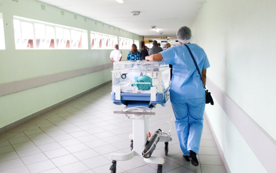 Image of a busy hospital corridor