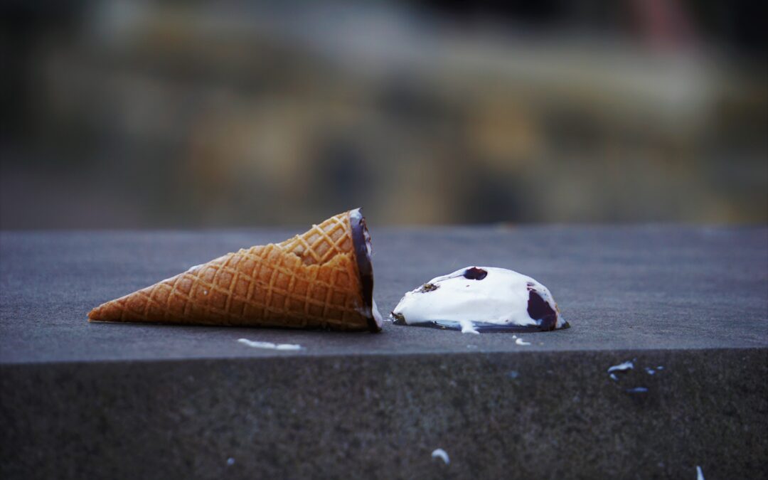 Photo of fallen ice cream cone by Sarah Kilian on Unsplash